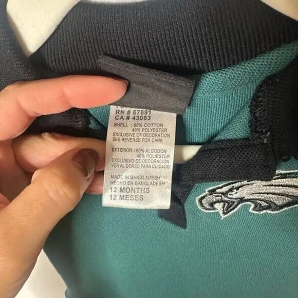 NFL Toddler Eagles Philadelphia Dress Green/Black Eagles Emblem Size 12 Months - Picture 7 of 7